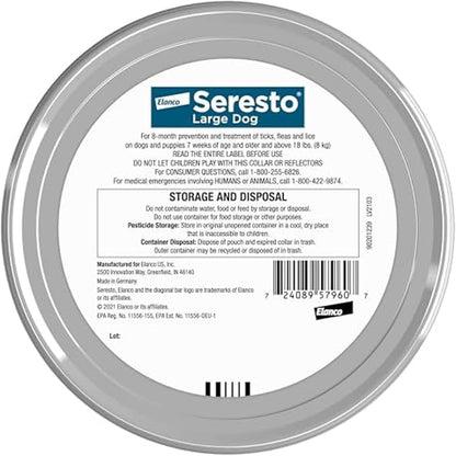 Seresto Large + Small Dog Flea & Tick Collar Bundle – 8 Month Vet-Recommended Protection